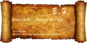 Baczkó Honoráta névjegykártya